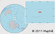 Gray Location Map of the area around 60° 44' 41" S, 165° 49' 29" E