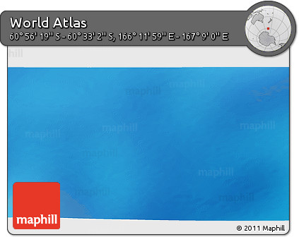 Physical 3D Map of the Area around 60° 44' 41" S, 166° 40' 30" E