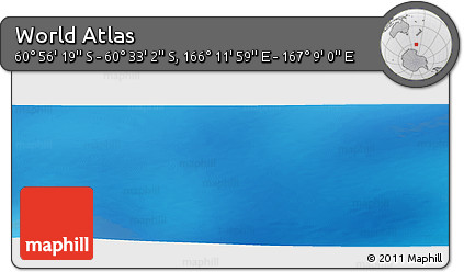 Physical Panoramic Map of the Area around 60° 44' 41" S, 166° 40' 30" E