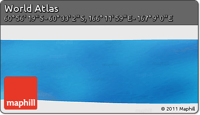 Physical Panoramic Map of the Area around 60° 44' 41" S, 166° 40' 30" E