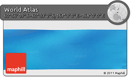 Physical Panoramic Map of the Area around 60° 44' 41" S, 167° 31' 30" E
