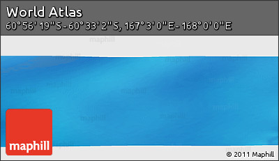 Physical Panoramic Map of the Area around 60° 44' 41" S, 167° 31' 30" E