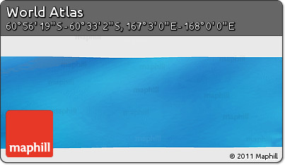 Physical Panoramic Map of the Area around 60° 44' 41" S, 167° 31' 30" E