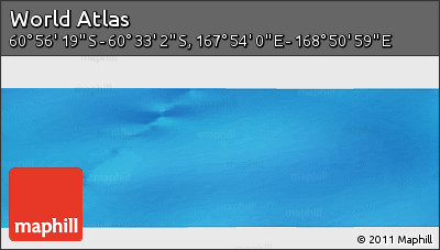 Physical Panoramic Map of the Area around 60° 44' 41" S, 168° 22' 30" E