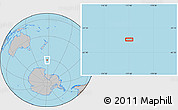 Gray Location Map of the area around 60° 44' 41" S, 177° 43' 29" E