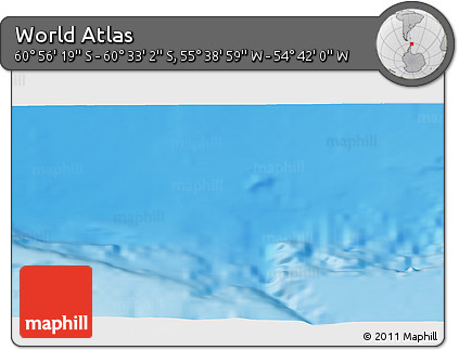 Shaded Relief 3D Map of the Area around 60° 44' 41" S, 55° 10' 29" W