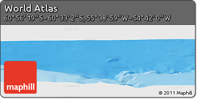 Physical Panoramic Map of the Area around 60° 44' 41" S, 55° 10' 29" W