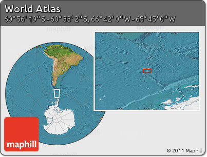 Satellite Location Map of the Area around 60° 44' 41" S, 66° 13' 29" W