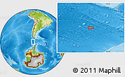 Physical Location Map of the area around 60° 44' 41" S, 72° 10' 30" W