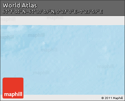 Physical 3D Map of the Area around 61° 19' 16" N, 0° 55' 29" E