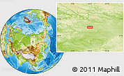 Physical Location Map of the area around 61° 19' 16" N, 100° 22' 30" E