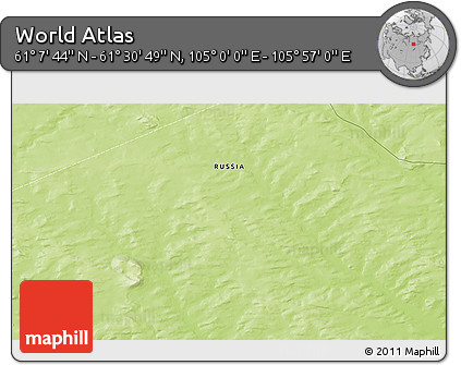 Physical 3D Map of the Area around 61° 19' 16" N, 105° 28' 29" E