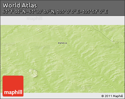 Physical 3D Map of the Area around 61° 19' 16" N, 105° 28' 29" E