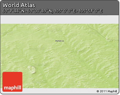 Physical 3D Map of the Area around 61° 19' 16" N, 105° 28' 29" E