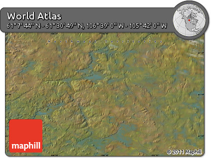Satellite Map of the Area around 61° 19' 16" N, 106° 10' 30" W