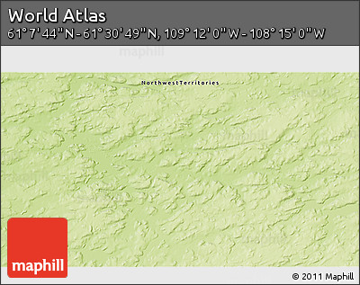 Physical 3D Map of the Area around 61° 19' 16" N, 108° 43' 29" W
