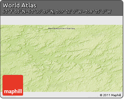 Physical 3D Map of the Area around 61° 19' 16" N, 108° 43' 29" W