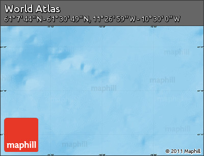 Physical Map of the Area around 61° 19' 16" N, 10° 58' 29" W