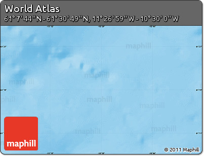 Physical Map of the Area around 61° 19' 16" N, 10° 58' 29" W