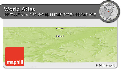 Physical Panoramic Map of the Area around 61° 19' 16" N, 112° 16' 30" E