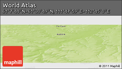 Physical Panoramic Map of the Area around 61° 19' 16" N, 112° 16' 30" E