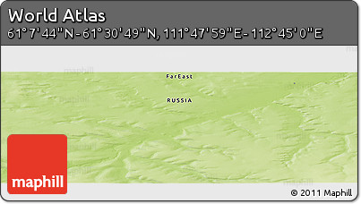 Physical Panoramic Map of the Area around 61° 19' 16" N, 112° 16' 30" E