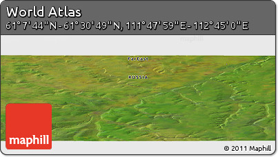 Satellite Panoramic Map of the Area around 61° 19' 16" N, 112° 16' 30" E