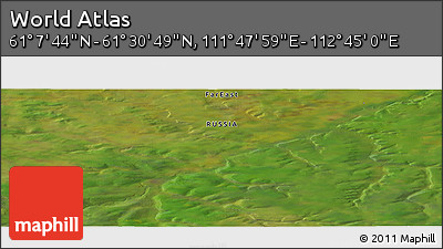 Satellite Panoramic Map of the Area around 61° 19' 16" N, 112° 16' 30" E