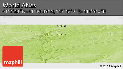 Physical Panoramic Map of the Area around 61° 19' 16" N, 115° 40' 30" E