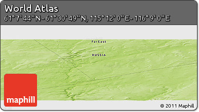 Physical Panoramic Map of the Area around 61° 19' 16" N, 115° 40' 30" E
