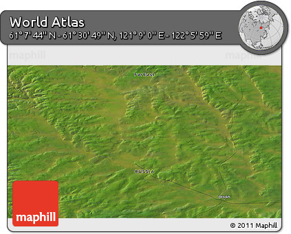 Satellite 3D Map of the Area around 61° 19' 16" N, 121° 37' 30" E