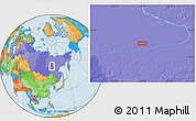 Political Location Map of the area around 61° 19' 16" N, 124° 10' 30" E