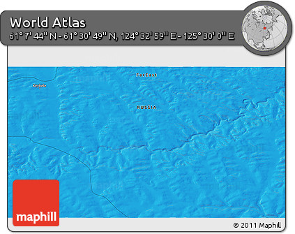 Political 3D Map of the Area around 61° 19' 16" N, 125° 1' 30" E