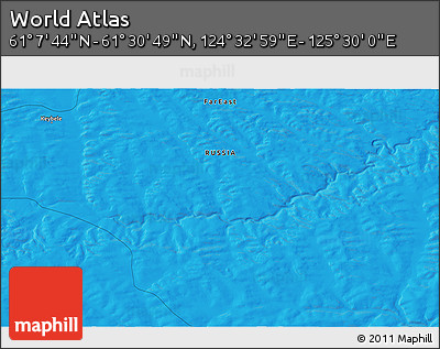 Political 3D Map of the Area around 61° 19' 16" N, 125° 1' 30" E