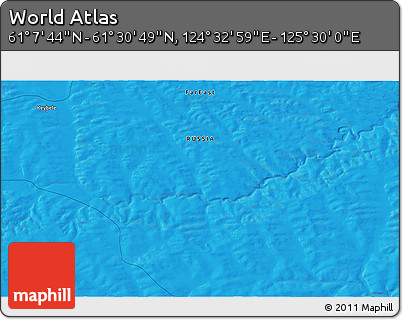 Political 3D Map of the Area around 61° 19' 16" N, 125° 1' 30" E