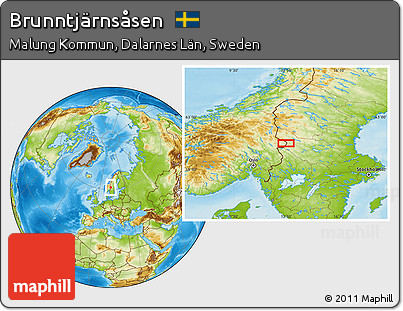 Physical Location Map of Brunntjärnsåsen