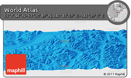 Political Panoramic Map of the Area around 61° 19' 16" N, 141° 10' 30" E