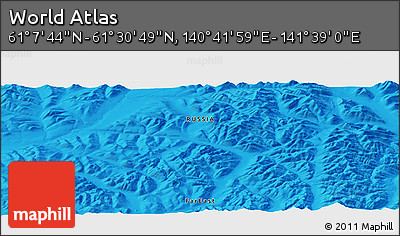 Political Panoramic Map of the Area around 61° 19' 16" N, 141° 10' 30" E
