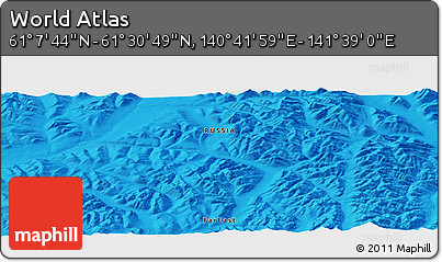Political Panoramic Map of the Area around 61° 19' 16" N, 141° 10' 30" E
