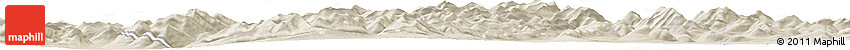 Shaded Relief Horizon Map of the Area around 61° 19' 16" N, 142° 52' 30" E