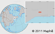 Gray Location Map of the area around 61° 19' 16" N, 144° 34' 29" E