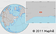 Gray Location Map of the area around 61° 19' 16" N, 145° 25' 30" E
