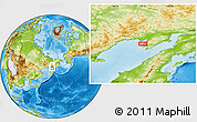 Physical Location Map of the area around 61° 19' 16" N, 159° 52' 30" E