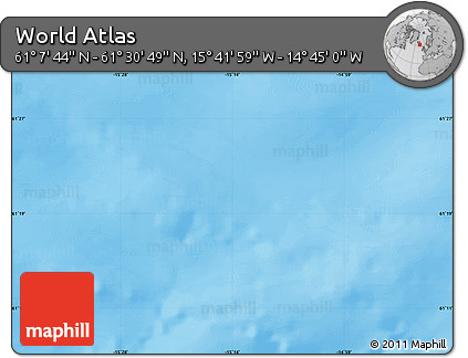 Physical Map of the Area around 61° 19' 16" N, 15° 13' 29" W
