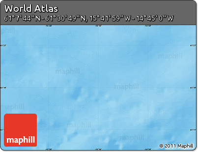 Physical Map of the Area around 61° 19' 16" N, 15° 13' 29" W