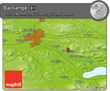 Physical 3D Map of Bäckänge