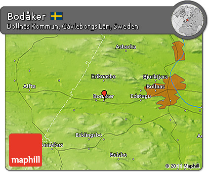 Physical 3D Map of Bodåker