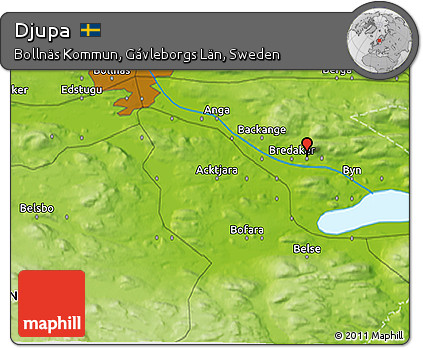 Physical 3D Map of Djupa