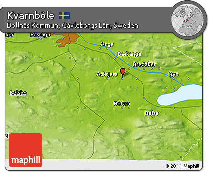 Physical 3D Map of Kvarnböle