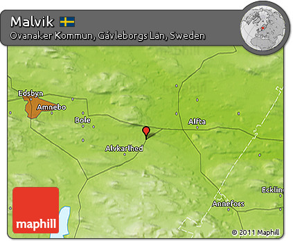 Physical 3D Map of Malvik